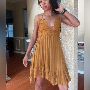 Free People Strappy High Low Ruffle Hem Fit & Flare Dress